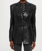 Nanushka Black Faux Leather Blazer
