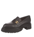 Chanel Black Quilted Leather Chunky Platform Loafers