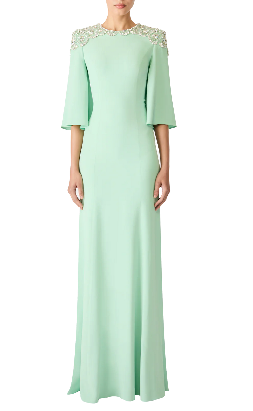 Jenny Packham Daze Minimal Gown Sculpted Sleeves