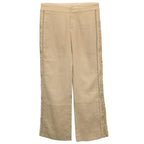 Rebecca Taylor Camel Linen Trousers with Floral Sides