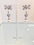 Ambrosia Paris haute couture crystal and pearl earrings