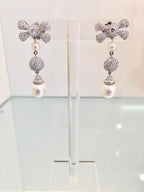 Ambrosia Paris haute couture crystal and pearl earrings