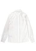 Kids Pleated White Cotton Fitted Shirt