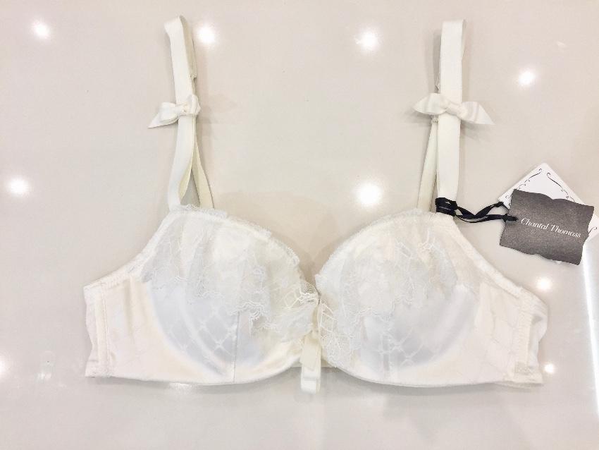 Chantal Thomass Calais Leavers Lace & Satin Pad Bra & Thong Set