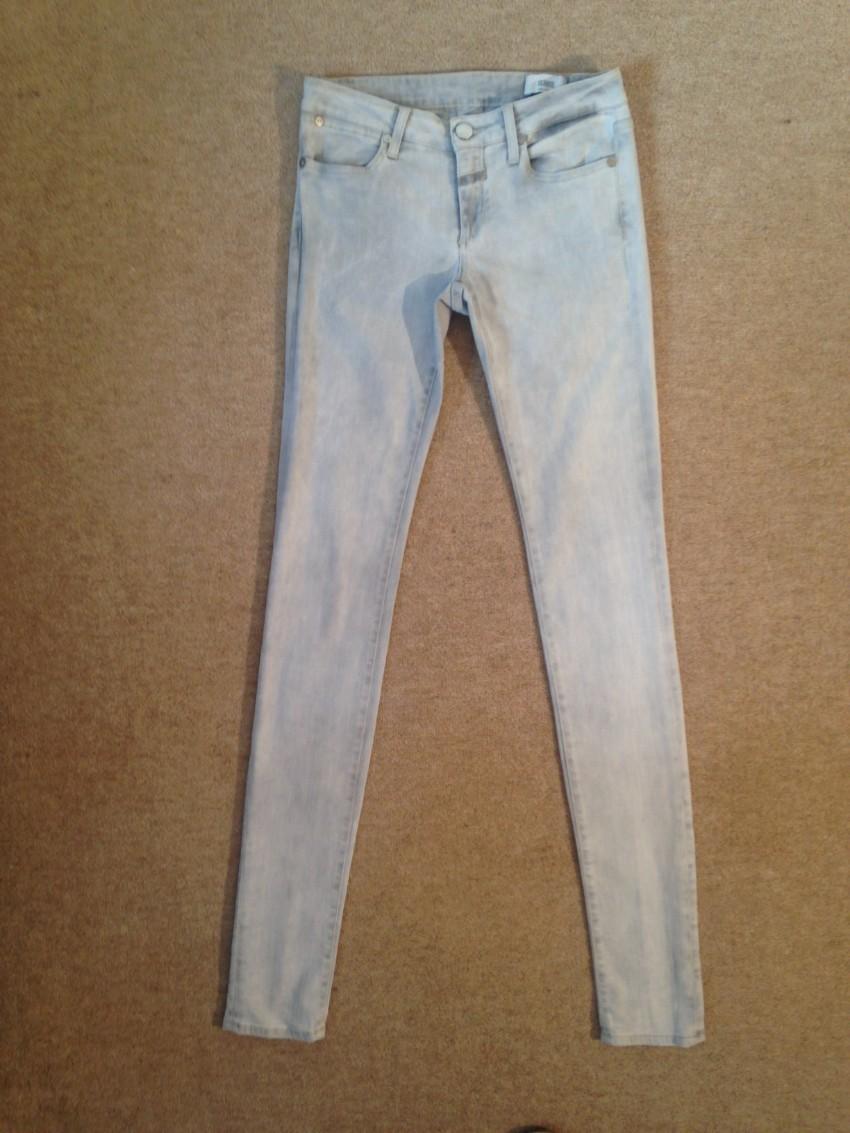 Closed pale grey marl skinny stretchy jeans