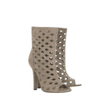 Jimmy Choo Grey Suede Reese Cut-Out Booties