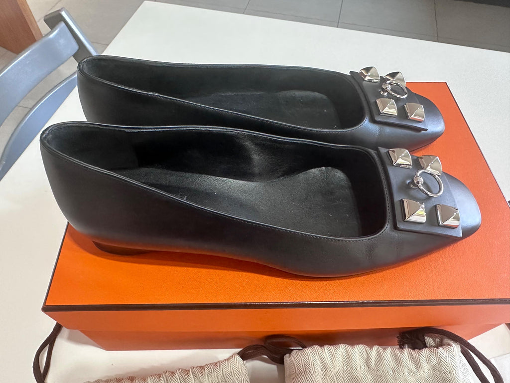 Hermes Black Danseuse Ballet Flats