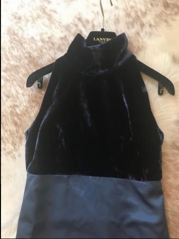 Fabi Halterneck Velvet Panelled Dress