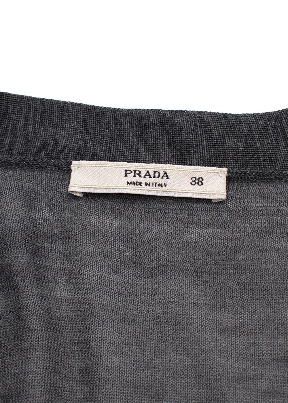 Prada Grey Super Fine Knit Cardigan