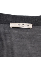 Prada Grey Super Fine Knit Cardigan