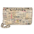 Chanel Newspaper Print Lambskin Medium Double Flap Bag