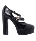Celine Black Patent Platform Mary Jane Pumps
