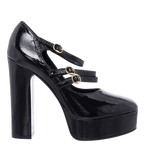 Celine Black Patent Platform Mary Jane Pumps
