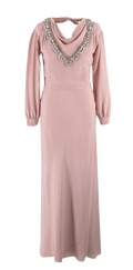Miu Miu Blush Pink Crystal Embellished Silk Gown