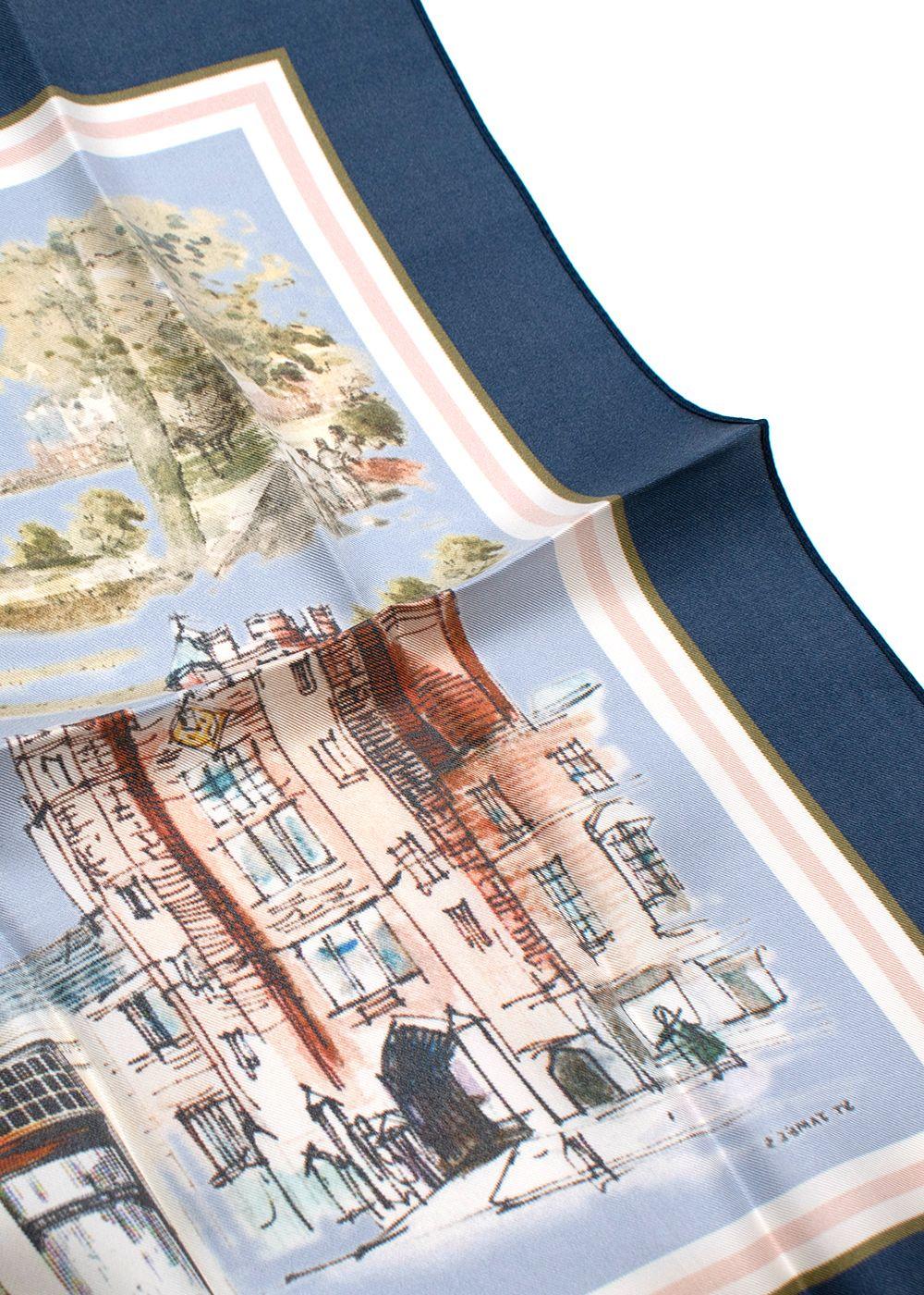 Building Printed Silk Pocket Square