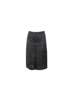 black floral embroidered skirt