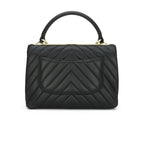 Chanel Black Chevron Small Trendy CC Top Handle Bag