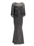 Talbot Runhof Cape-effect Sequined Jersey Gown