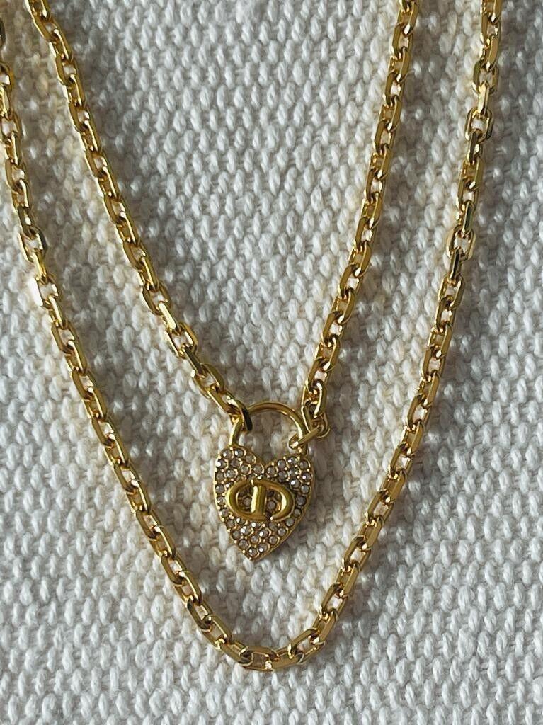 gold-tone metal CD Navy necklace