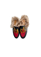 Black & red applique leather Princetown loafers