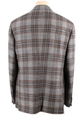 Pal Zileri Vicenza Grey Check Wool, Linen & Silk Blazer