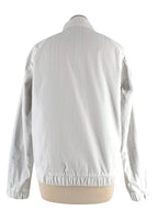 white sports coat with Burberry print