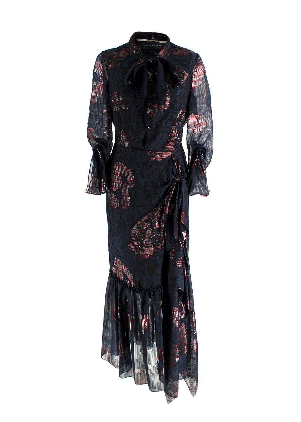 Roland Mouret Dana Cutout Metallic Fil Coupé Silk-blend Chiffon Dress