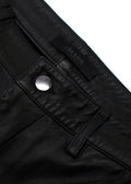black cropped leather trousers