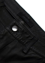black cropped leather trousers