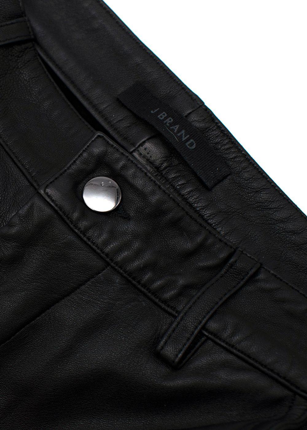 black cropped leather trousers
