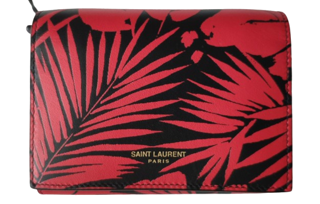 Saint Laurent Red Printed Wallet on Chain