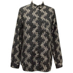 BDG Charcoal and white geometric print shirt