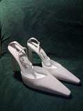 The Attico White Leather Amber Sandals