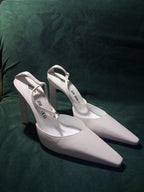 The Attico White Leather Amber Sandals