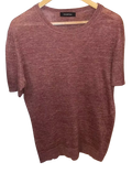 Zegna Deep Pink Linen/Cotton Blend T Shirt