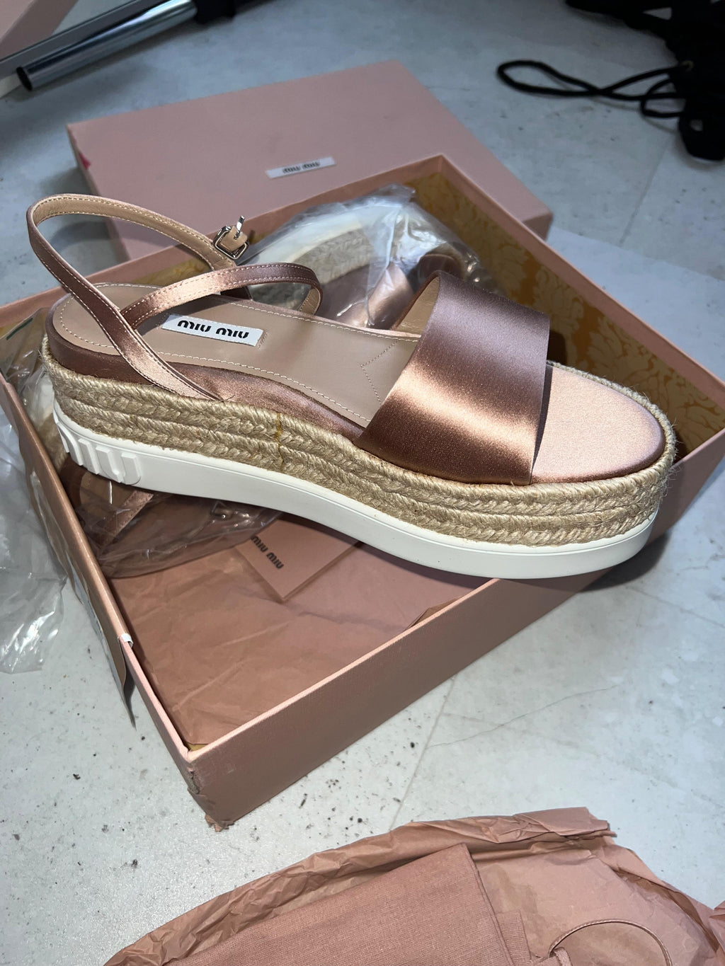 Miu Miu Platform Espadrille Sandals