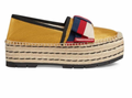 Web Bow Metallic Gold Platform Espadrilles