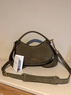 Balmain Khaki Suede Jodie Madame Bag