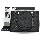 Chanel Black Caviar Leather Grand Shopping Tote