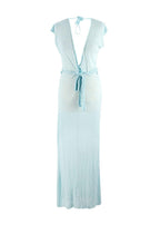 Melissa Odabash Light Blue Fine Knit Beach Cover Up Maxi Dress