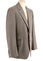 Vintage Stone Herringbone Tweed Single Breasted Blazer
