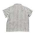 Il Gufo Grey Striped Linen Short Sleeved Shirt