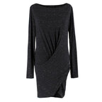 Donna Karan Black Speckled Twist Dress