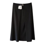 Hermes Black Silk Chaine DAncre Jupe Midi Skirt