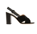 Black Suede And Leather Heeled Sandals