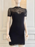 Cadolle Paris Couture Leavers Lace & Stretch Satin Dress