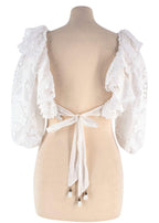 Zimmermann White Lace Lulu Poplin Crop Top