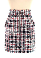 Balmain Red, White & Blue Tweed Skirt