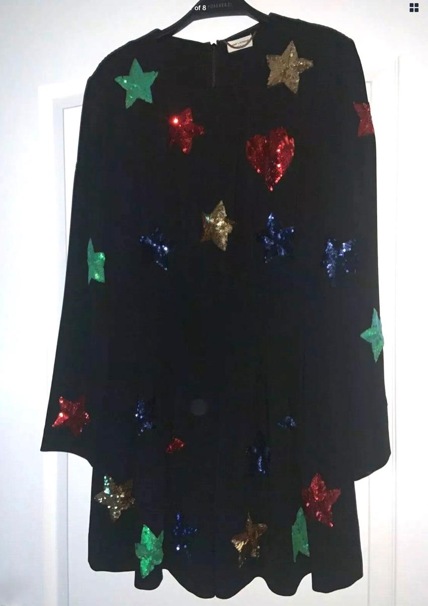 Saint Laurent Black Embroidered Runway Playsuit