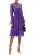 Gucci Purple Silk Chiffon Midi Dress